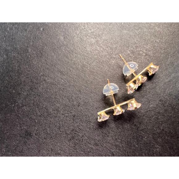 10k Yellow Gold CZ Earrings 2.45ctw - Picture 10 of 14